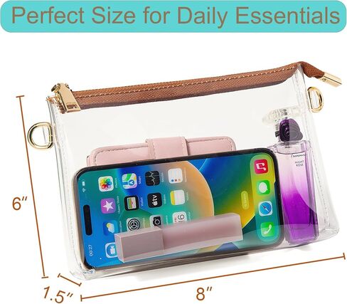 محفظة واضحة للسيدات معتمدة ، حقيبة صغيرة من ملعب Crossbody Bag Clats in Kuwait