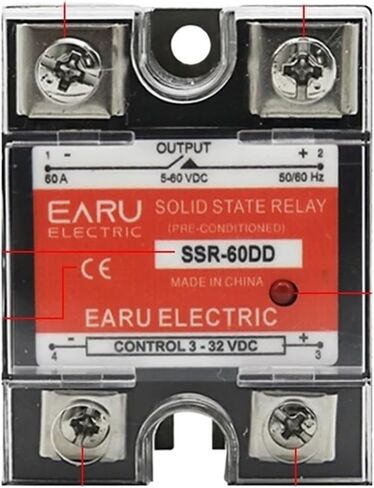 SSR-25DD SSR-40DD SSR 10A 60A 80A 100A طور مرحلة واحدة وحدة ترحيل الحالة الصلبة DC 3-32V إدخال DC 5-60V الإخراج (أبيض بدون حالة ، SSR-40DD) in Saudi Arabia