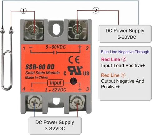 SSR-25DD SSR-40DD SSR 10A 60A 80A 100A طور مرحلة واحدة وحدة ترحيل الحالة الصلبة DC 3-32V إدخال DC 5-60V الإخراج (أبيض بدون حالة ، SSR-40DD) in Saudi Arabia