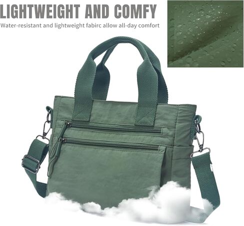 Small Nylon Tote Bag for Women Lightweight Crossbody Tote Handbag with Long Strap for Daily, Work, College & Travel in Kuwait