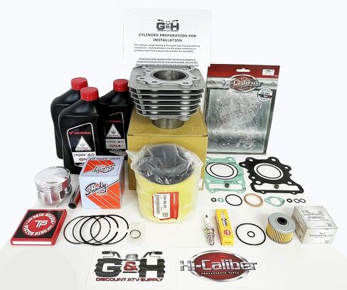 Cylinder Engine Top End Rebuild Kit That Fits The 1985-1987 Honda TRX 250 Fourtrax (NOT 250X) stock size cylinder, piston kit, top end gasket kit, spark plug, oil filter, motor oil, air filter in Saudi Arabia