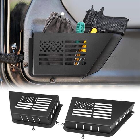 Jeep Wrangler Door Storage Panoyu Metal Front Door Storage Box Fits for Jeep Wrangler JK JKU 2007-2018 2/4 Door ، منظم جيوب الأبواب لجيب ، سيارات الدفع الرباعي على جانب الباب الإضافي in Kuwait