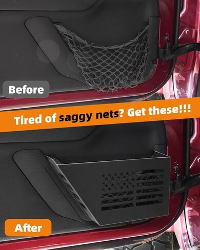 Jeep Wrangler Door Storage Panoyu Metal Front Door Storage Box Fits for Jeep Wrangler JK JKU 2007-2018 2/4 Door ، منظم جيوب الأبواب لجيب ، سيارات الدفع الرباعي على جانب الباب الإضافي in Kuwait