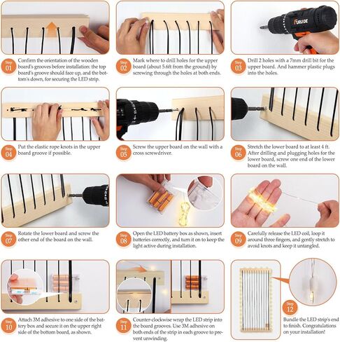 Stuffed Animal Storage Wood Soft Toy Storage for Kids Room，Wall Mount Door Hanging Stuffed Animal Toy Organizer Shelf for Nursery Play Room White with LED Coil -Patent in Kuwait