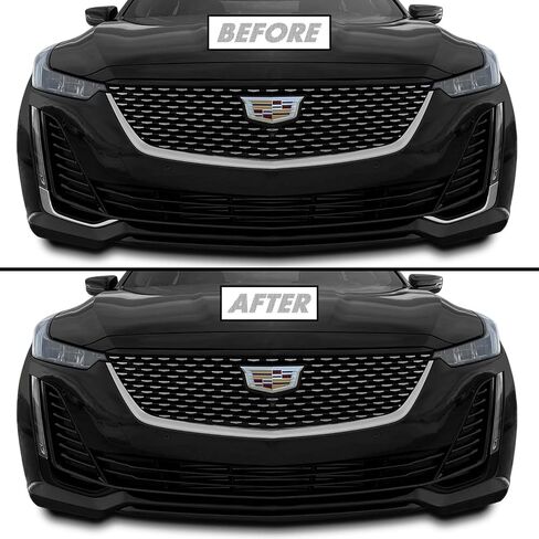 SlickMod Chrome Delete Blackout Vinyl Overlay for 2020-2023 Cadillac CT5 Foglight Trim (Gloss Black, 3. Foglight Trim) in Saudi Arabia