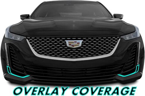SlickMod Chrome Delete Blackout Vinyl Overlay for 2020-2023 Cadillac CT5 Foglight Trim (Gloss Black, 3. Foglight Trim) in Saudi Arabia