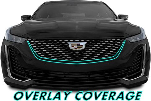 SlickMod Chrome Delete Blackout Vinyl Overlay for 2020-2023 Cadillac CT5 Foglight Trim (Gloss Black, 3. Foglight Trim) in Saudi Arabia
