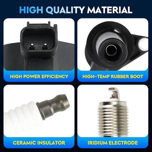 حزمة Coil Coil Ignition + Iridium Sparks For Ford Escape 01-08 ، 05-07 خمسمائة ، حرة ، 01-04 Taurus ، 01-09 Mazda Tribute ، Mercury Mariner ، Montego ، Sable ، 3.0L V6 ، FD502 DG500 ، 6 Set in Saudi Arabia