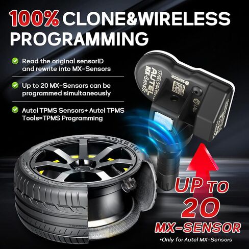 مستشعرات Autel TPMS 40PCS ، MX-SESSOR 2IN1 315MHz+433MHz استشعار ضغط الإطارات ، استشعار TPMS Universal على مستوى OE OE (الصمامات المطاطية) قابلة للبرمجة بواسطة أداة Autel TPMS المتوافقة مع TS408 TS508 TS601 (الصمامات المطاطية) in Saudi Arabia