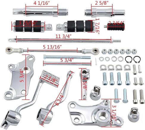 Compatible with Harley Sportster XL 883 1200 Forward Controls Pegs Levers Linkage Kit (1991-2003, Black) in Kuwait