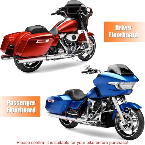 Motorcycle Floorboards for Harley, Rider/Driver/Passenger Footboard Footrest Foot Peg for Harley Davidson Touring Street/Electra/Road/Tri Glide King Sportster XL883 1200 Dyna Softail Trike Accessories in Saudi Arabia