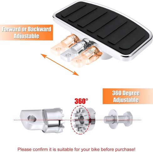 Motorcycle Floorboards for Harley, Rider/Driver/Passenger Footboard Footrest Foot Peg for Harley Davidson Touring Street/Electra/Road/Tri Glide King Sportster XL883 1200 Dyna Softail Trike Accessories in Saudi Arabia