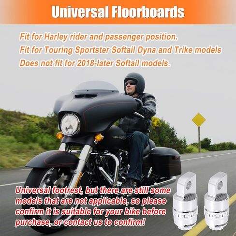 Motorcycle Floorboards for Harley, Rider/Driver/Passenger Footboard Footrest Foot Peg for Harley Davidson Touring Street/Electra/Road/Tri Glide King Sportster XL883 1200 Dyna Softail Trike Accessories in Saudi Arabia