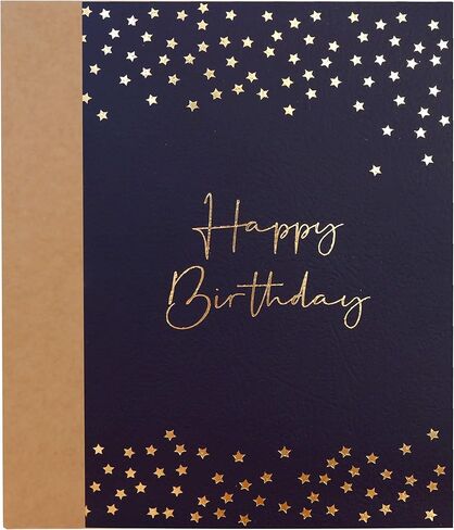 Birthday Card - Single Happy Bee Day Birthday Greeting Card For Bee Themed Party - Gold Foil Bees and Lettering on Yellow Textured Paper with Kraft Envelope - 5" x 7" - Blank Inside in Saudi Arabia