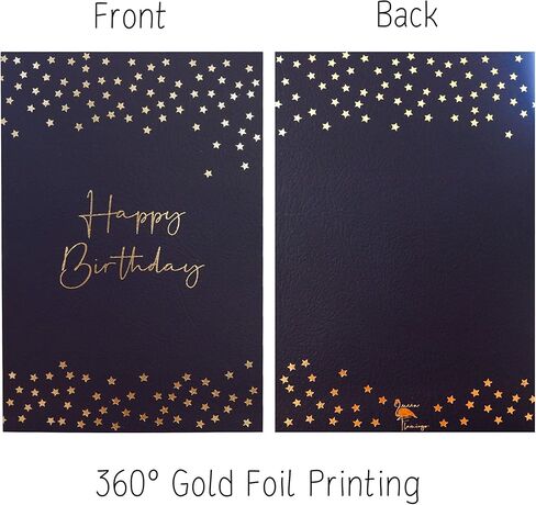 Birthday Card - Single Happy Bee Day Birthday Greeting Card For Bee Themed Party - Gold Foil Bees and Lettering on Yellow Textured Paper with Kraft Envelope - 5" x 7" - Blank Inside in Saudi Arabia