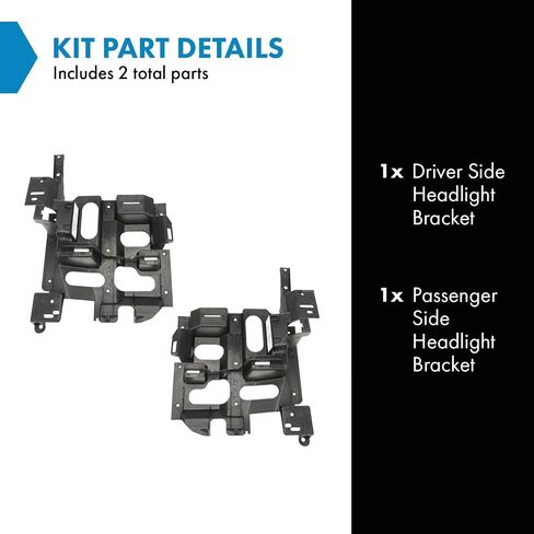 TRQ Driver & Passenger Side Headlight Bracket Compatible with Chevrolet GM1221130 GM1221131 in Saudi Arabia
