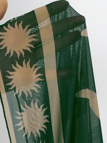SHERRYDC قطعة واحدة للسباحة مع تغطية لفائف تنورة سارونج الأزهار طباعة غطس الخام in Kuwait