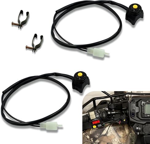 Universal Motorcycle Kill Switch & Horn Button - 7/8" (22mm) Handlebar Mount for ATV, Dirt Bike, Scooter - Start/Stop, Overtaking Light, Power Socket Switch (2 Pack, Red Button) in Saudi Arabia
