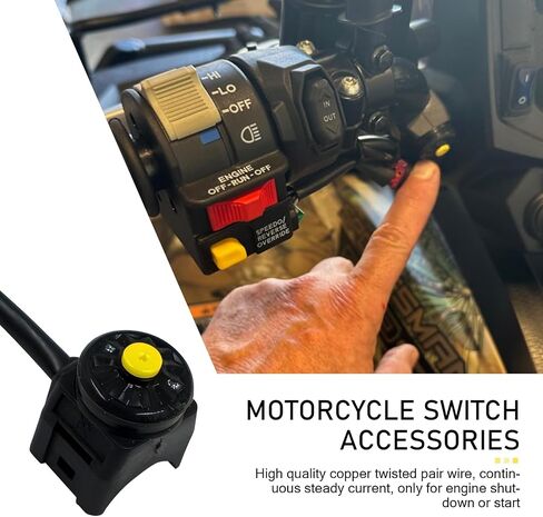 Universal Motorcycle Kill Switch & Horn Button - 7/8" (22mm) Handlebar Mount for ATV, Dirt Bike, Scooter - Start/Stop, Overtaking Light, Power Socket Switch (2 Pack, Red Button) in Saudi Arabia