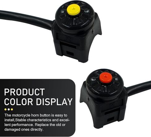 Universal Motorcycle Kill Switch & Horn Button - 7/8" (22mm) Handlebar Mount for ATV, Dirt Bike, Scooter - Start/Stop, Overtaking Light, Power Socket Switch (2 Pack, Red Button) in Saudi Arabia