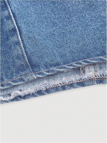 MakeMeChic Women's Halter Denim Top Wrap Asymmetrical Backless Fitted Y2K Crop Tops in Saudi Arabia