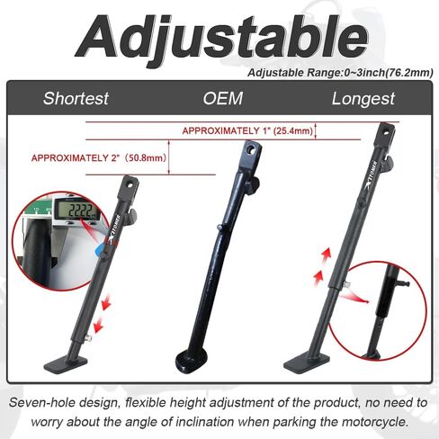 Xitomer 0-3'' Adjustable Kickstand Compatible with DRZ400S DRZ400SM 1999-2024 Motorcycle Side Stand Foot Side Support in Saudi Arabia