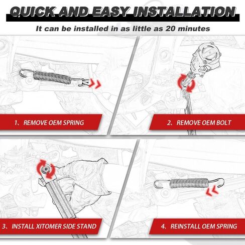 Xitomer 0-3'' Adjustable Kickstand Compatible with DRZ400S DRZ400SM 1999-2024 Motorcycle Side Stand Foot Side Support in Saudi Arabia