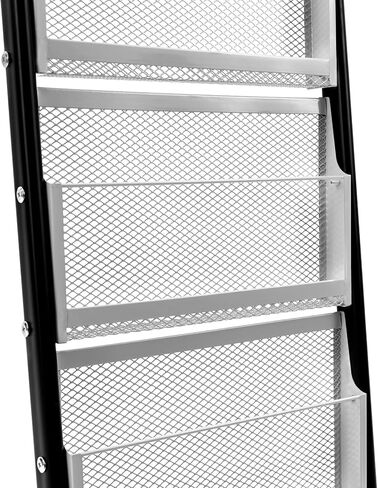 Magazine Rack, Floor-Standing Brochure Display Stand with Wheels, 6 Pockets Catalog Literature Rack Magazine Holder Newspaper Stand for Trade Show Exhibitions Office Retail Store in Saudi Arabia