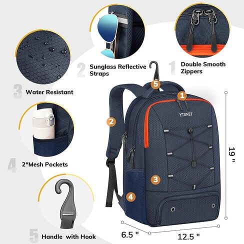 Ytonet Gym Backpack for Men Women, Gym Bag for Women with Shoe Compartment Large Water Resistant Lightweight Sport Backpack Fit 15.6 Inch Laptop, Sport, Workout, Travel, Black in Saudi Arabia