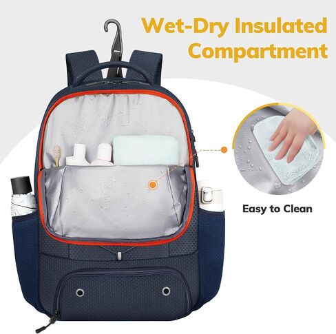 Ytonet Gym Backpack for Men Women, Gym Bag for Women with Shoe Compartment Large Water Resistant Lightweight Sport Backpack Fit 15.6 Inch Laptop, Sport, Workout, Travel, Black in Saudi Arabia