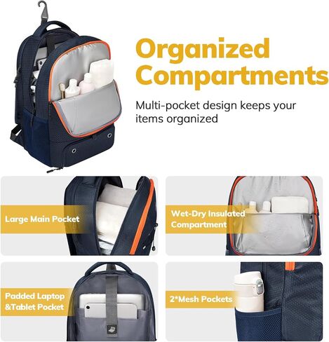 Ytonet Gym Backpack for Men Women, Gym Bag for Women with Shoe Compartment Large Water Resistant Lightweight Sport Backpack Fit 15.6 Inch Laptop, Sport, Workout, Travel, Black in Saudi Arabia