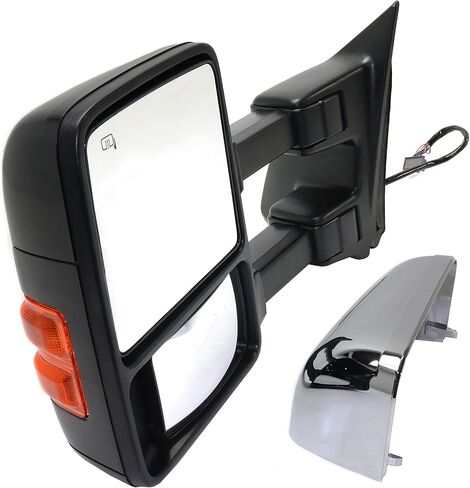 Kool Vue Side Driver Power مرآة السحب الساخنة لفورد F-250 F-350 Super Duty 2010-2016 طية الطاقة مع ضوء الإشارة والذاكرة ؛ بدون تمديد مراقبة البقع العمياء مع 2 قبعات in Saudi Arabia