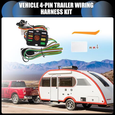 Vehicle 4-Pin Trailer Wiring Harness Kit, for Acura MDX 2014-2020 Black, 1 Set in Saudi Arabia