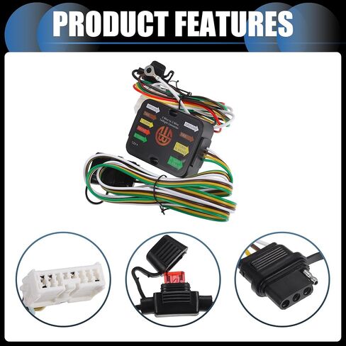 Vehicle 4-Pin Trailer Wiring Harness Kit, for Acura MDX 2014-2020 Black, 1 Set in Saudi Arabia