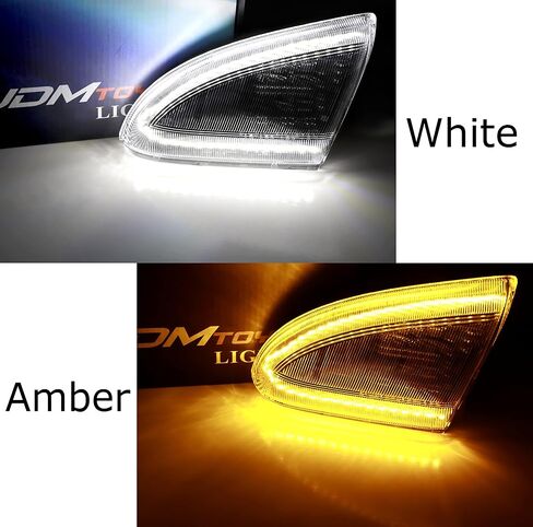 Ijdmtoy عدسة شبه ذكرية أبيض/العنبر Switchback LED BLIND DINDICALICATION SENDICALLENT UNDER SINDLAY TELL TELD ANGLY ANGLY TELLECTION TILLANGENT مع 2009-2018 DODGE RAM 1500 2500 3500 in Kuwait