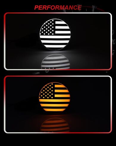 Smoked Lens SWITCHBACK COB US Flag LED White DRL Amber Front Bumper Signal Lights for 2007-2018 Jeep Wrangler JK in Kuwait