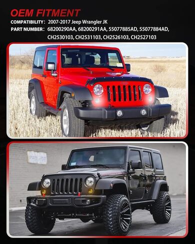 Smoked Lens SWITCHBACK COB US Flag LED White DRL Amber Front Bumper Signal Lights for 2007-2018 Jeep Wrangler JK in Kuwait