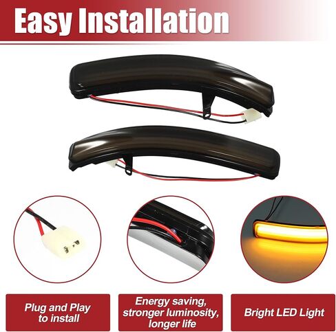 Acropix سيارة LED الأمامية اليسار اليسار مرآة المنعطف ضوء انعطاف ملاءمة لفورد إكسبلورر 2011-2019 NO.BB5Z-13B375-A/BB5Z-13B374-A-حزمة من 2 صفراء in Saudi Arabia