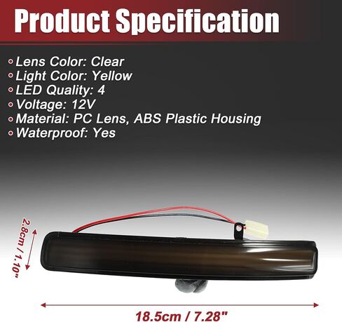 Acropix سيارة LED الأمامية اليسار اليسار مرآة المنعطف ضوء انعطاف ملاءمة لفورد إكسبلورر 2011-2019 NO.BB5Z-13B375-A/BB5Z-13B374-A-حزمة من 2 صفراء in Saudi Arabia