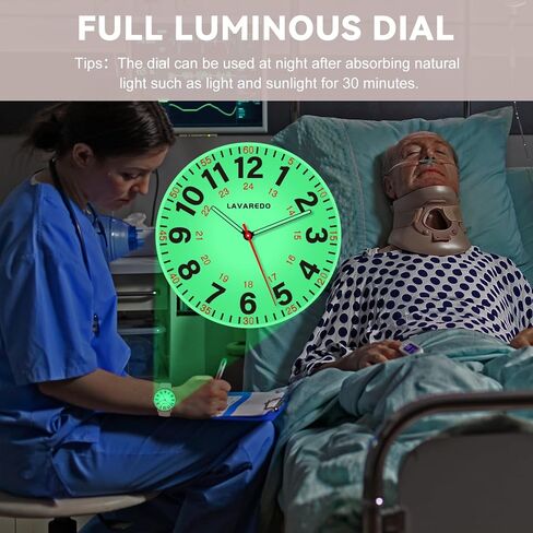 ساعة مقاومة للماء للنساء والرجال بمينا مضيء وحركة كوارتز يابانية، ساعة سهلة القراءة ذات وجه كبير، 12/24 ساعة، سوار من السيليكون in Kuwait