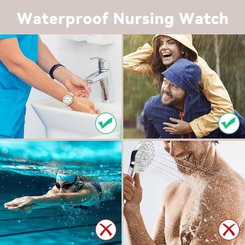 ساعة مقاومة للماء للنساء والرجال بمينا مضيء وحركة كوارتز يابانية، ساعة سهلة القراءة ذات وجه كبير، 12/24 ساعة، سوار من السيليكون in Kuwait