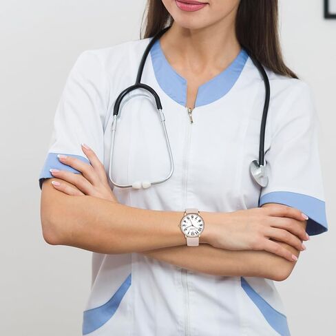 ساعة مقاومة للماء للنساء والرجال بمينا مضيء وحركة كوارتز يابانية، ساعة سهلة القراءة ذات وجه كبير، 12/24 ساعة، سوار من السيليكون in Kuwait