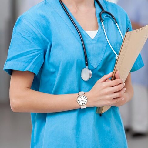 ساعة مقاومة للماء للنساء والرجال بمينا مضيء وحركة كوارتز يابانية، ساعة سهلة القراءة ذات وجه كبير، 12/24 ساعة، سوار من السيليكون in Kuwait