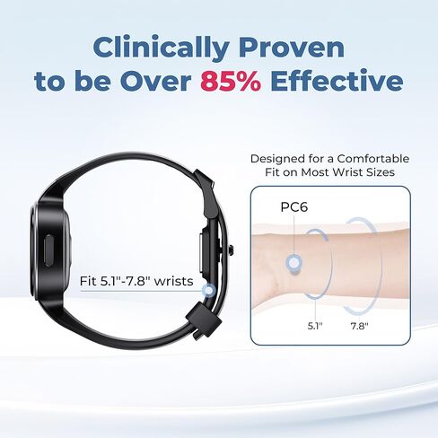 EmeTerm ساعة يد ذكية مضادة للغثيان، شاشة لمس IP67 مقاومة للماء، حركة الصباح، السفر، غثيان القيء، قابلة لإعادة الشحن، سريعة المفعول، خالية من المخدرات بدون آثار جانبية in Kuwait