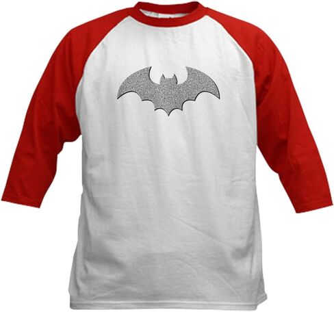 CafePress Silver Glittery Bat Kids Baseball T Shirt Kids Cotton Baseball Jersey, 3/4 Raglan Sleeve Shirt in Saudi Arabia