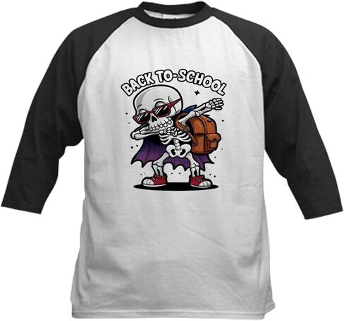 Cafepress العودة إلى أطفال المدارس البيسبول T Shirt Kids Cotton Baseball Jersey ، 3/4 Raglan Sleeve Shirt in Saudi Arabia