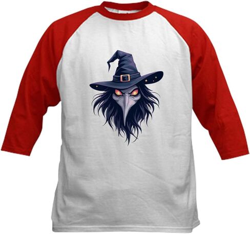 CafePress The Face of an Evil Kids Baseball T Shirt Kids Cotton Baseball Jersey, 3/4 Raglan Sleeve Shirt in Saudi Arabia