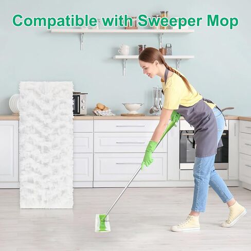 60Pcs Duster Refills Compatible with Swiffer Dusters, 180° Fluffy Disposable Feather Duster Refill, Replacement with 1 Extra Handle in Saudi Arabia