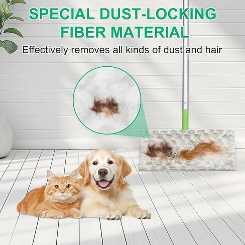 60Pcs Duster Refills Compatible with Swiffer Dusters, 180° Fluffy Disposable Feather Duster Refill, Replacement with 1 Extra Handle in Saudi Arabia