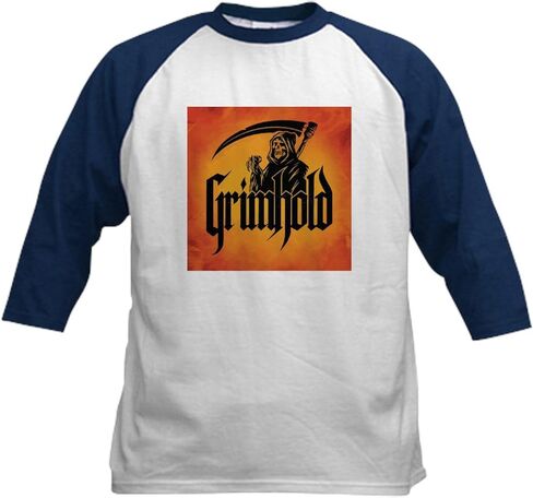 Cafepress Grimhold Reaper Logo Kids Baseball T Shirt Kids Cotton Baseball Jersey ، 3/4 Raglan Sleeve Shirt in Saudi Arabia